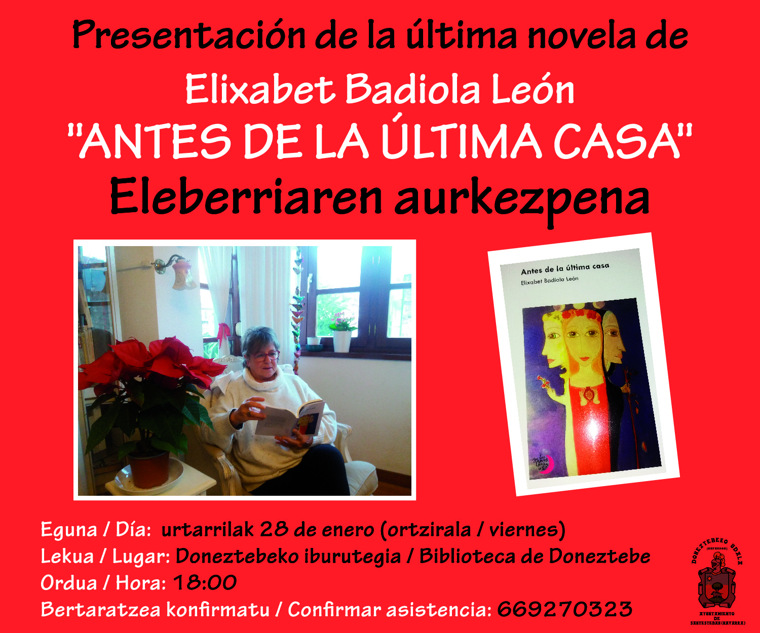 Imagen PRESENTACIÓN DE LA NOVELA «ANTES DE LA ÚLTIMA CASA»